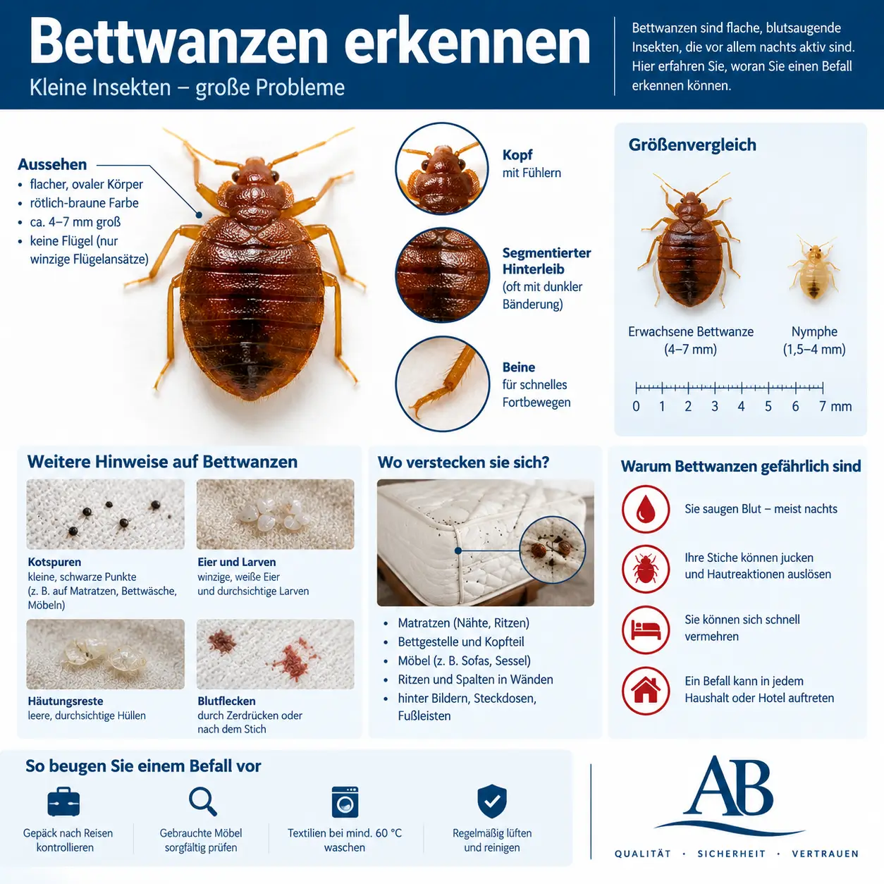 Bettwanzen erkennen